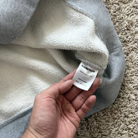 Dumbstruck DBSR Grey Quarter Zip Pullover Sweatshirt Boxy Fit Men’s Size Medium - Picture 6 of 8